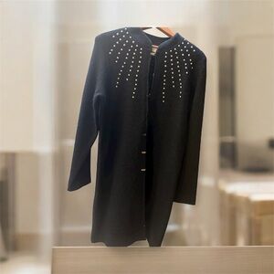 Marisa Christina Black Cape with Gold Studs